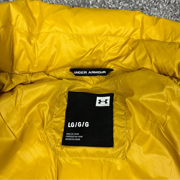 Under Armour Womens Down Puffer Full Zip Hooded Jacket Mustard Sz L 1373443-782 - Picture 11 of 16